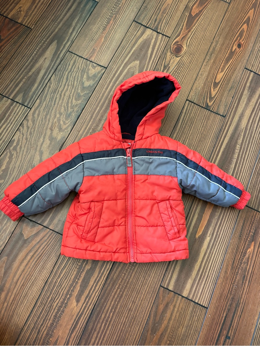 London Fog Navy Toddler Jacket with Red Trim